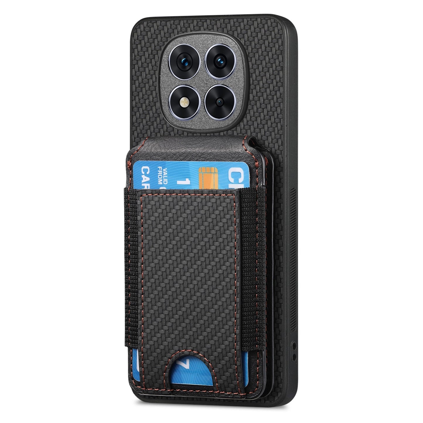 Xiaomi Redmi Note 14 Pro 5G Vertical Flip Wallet Stand Phone Case with Carbon Fibre Pattern