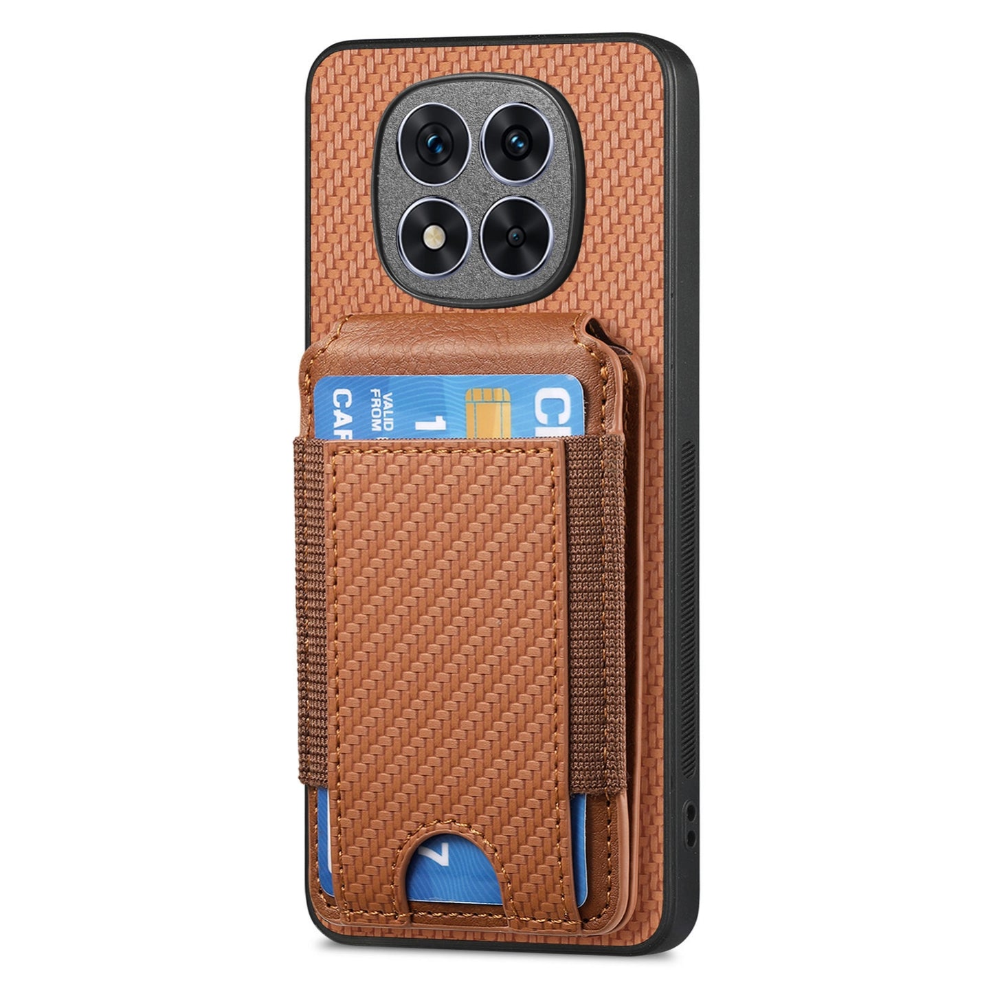 Xiaomi Redmi Note 14 Pro 5G Vertical Flip Wallet Stand Phone Case with Carbon Fibre Pattern