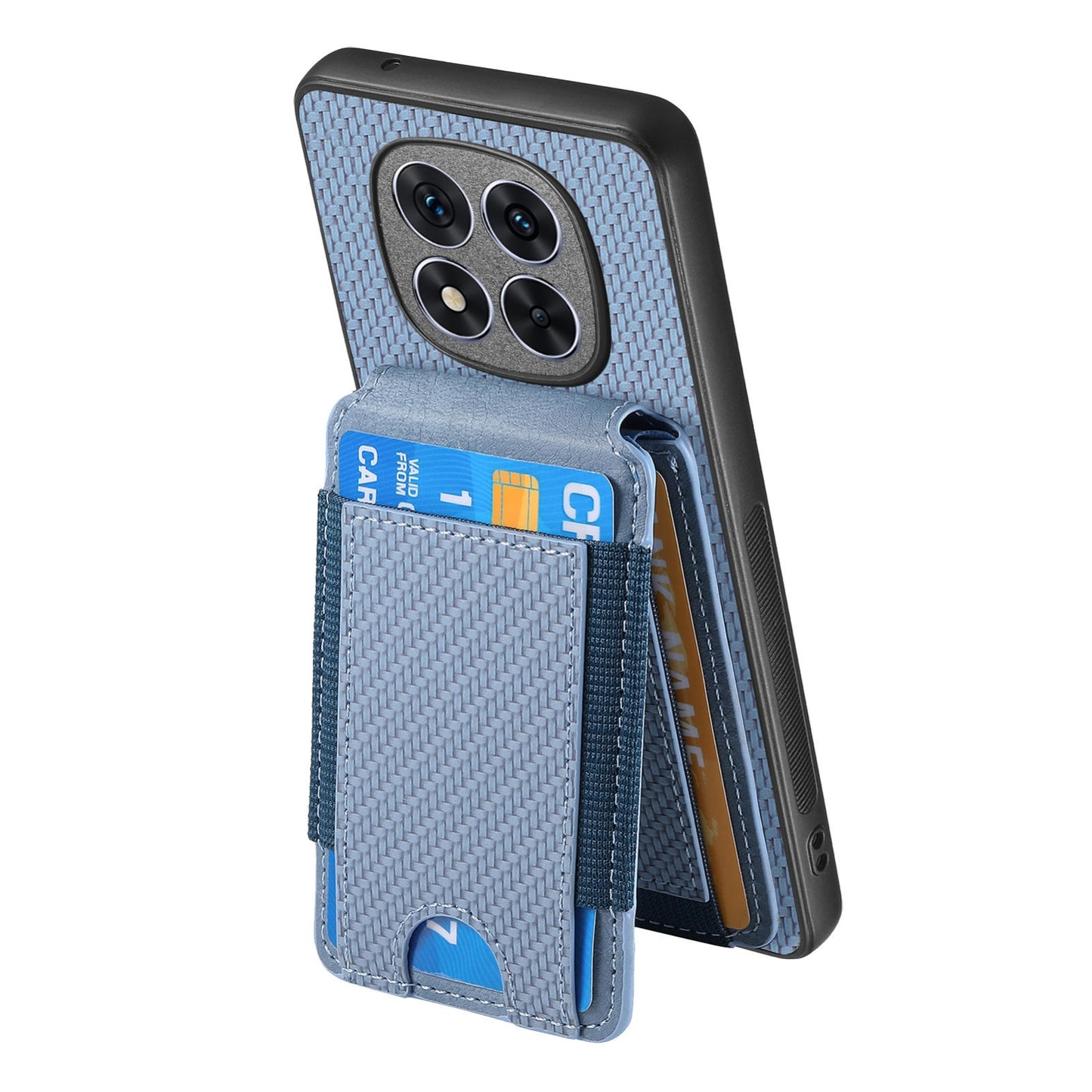 Xiaomi Redmi Note 14 Pro+ 5G Vertical Flip Wallet Stand Phone Case with Carbon Fibre Pattern