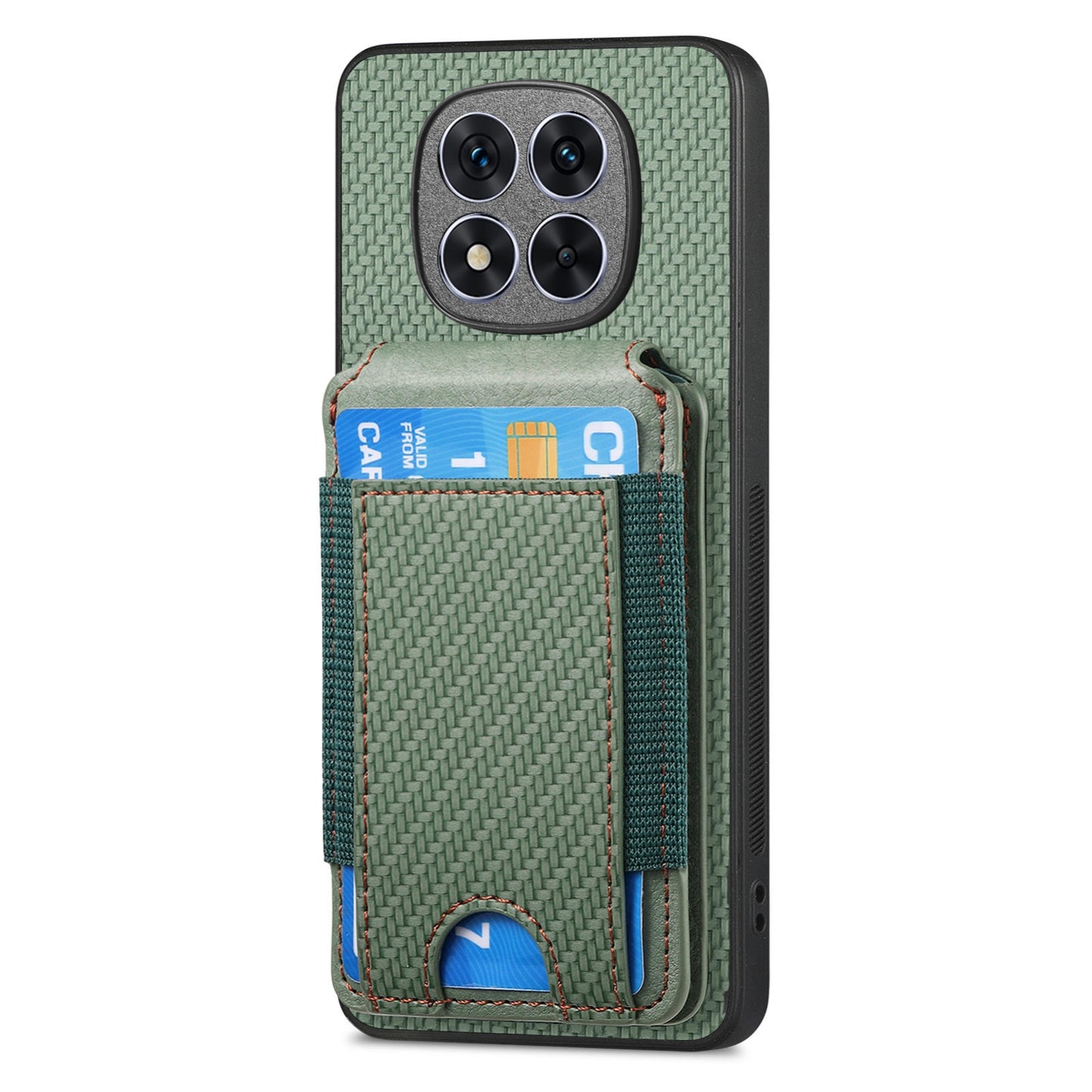 Xiaomi Redmi Note 14 Pro+ 5G Vertical Flip Wallet Stand Phone Case with Carbon Fibre Pattern