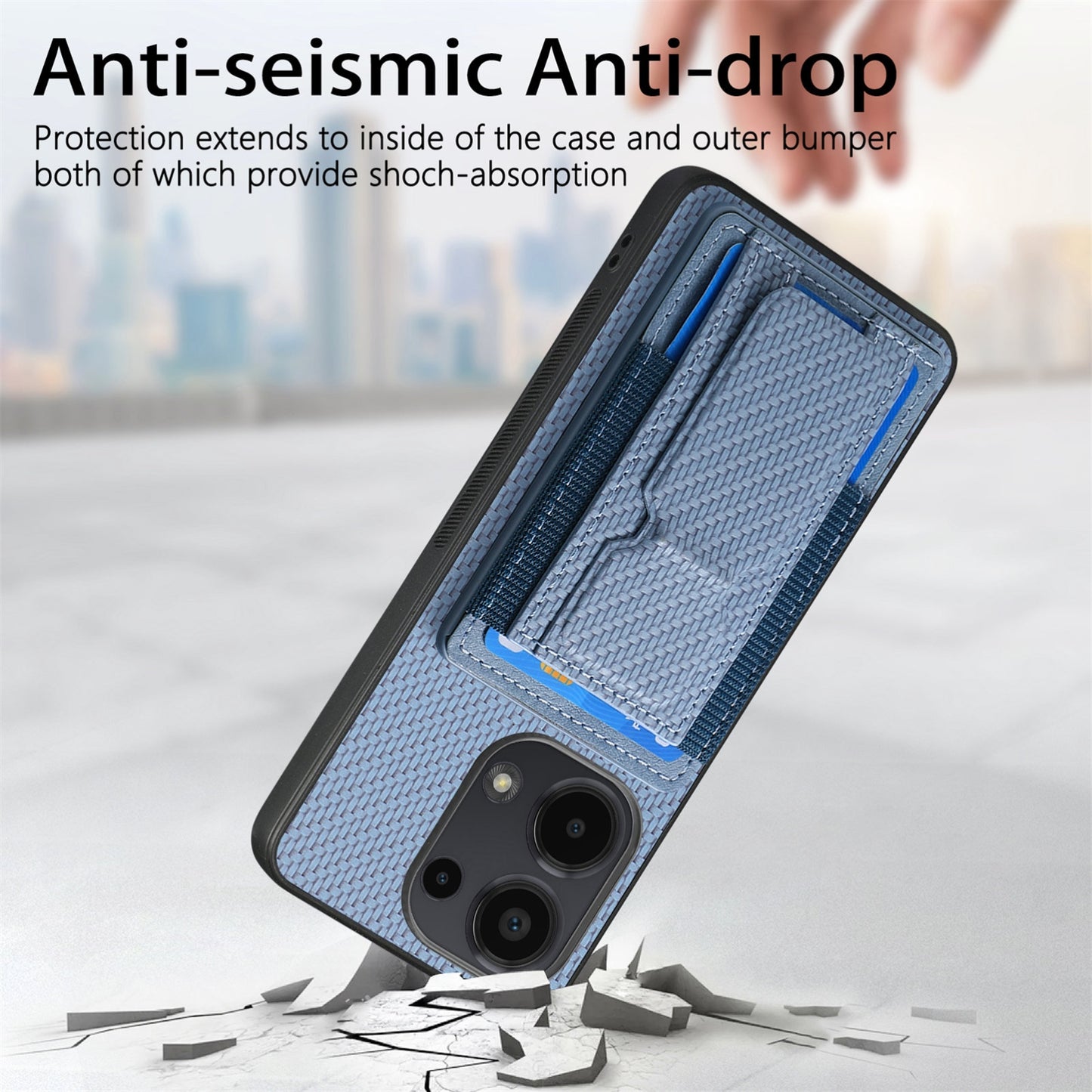 For Xiaomi 12 Pro Carbon Fiber Fold Stand Elastic Card Bag Phone Case with Multi-Functional Wallet