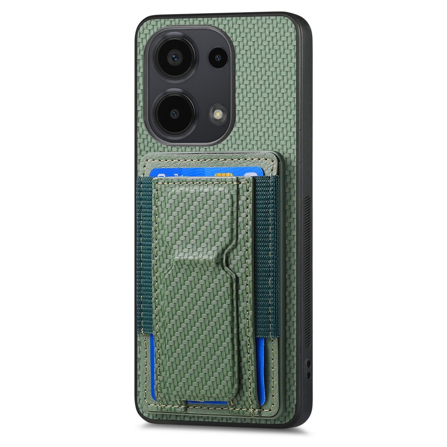 For Xiaomi 12 Pro Carbon Fiber Fold Stand Elastic Card Bag Phone Case with Multi-Functional Wallet