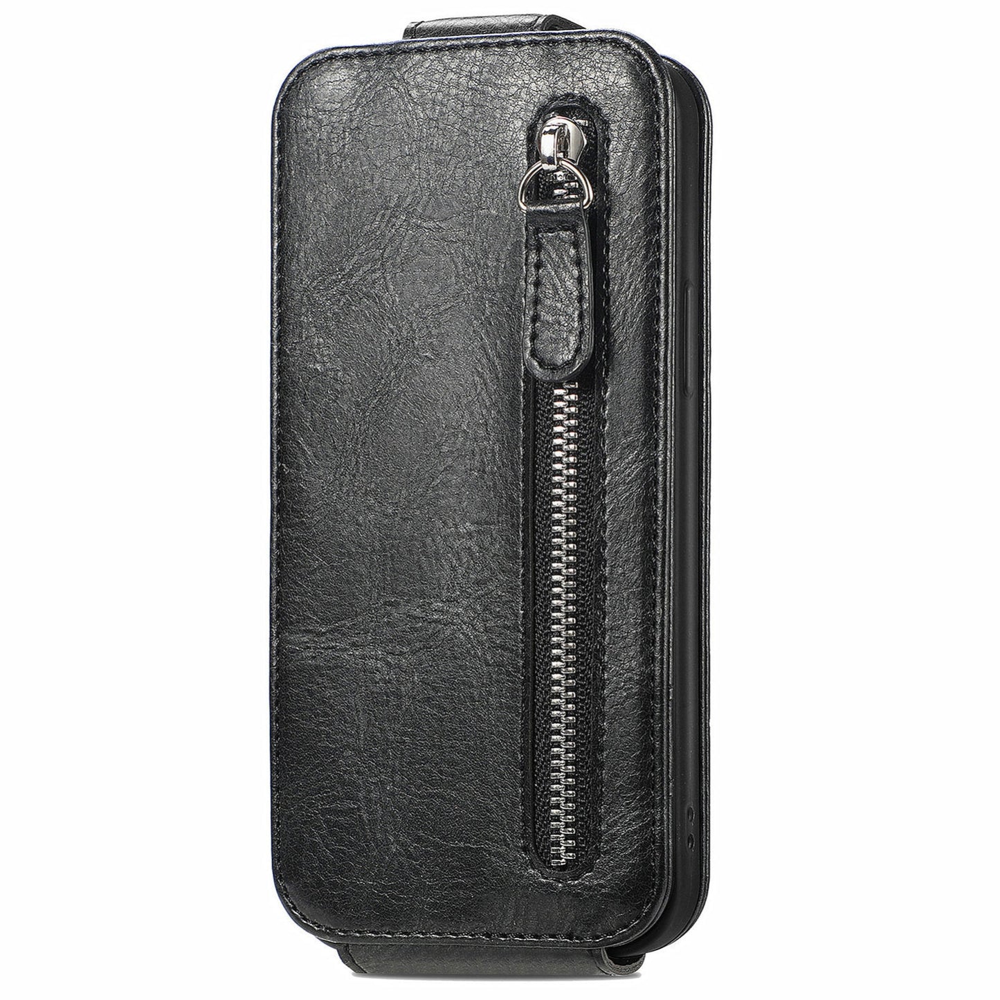 For ZTE Blade A34 Zipper Wallet Case - Vertical Flip Leather Phone Cover with Multiple Card Slots and Stand