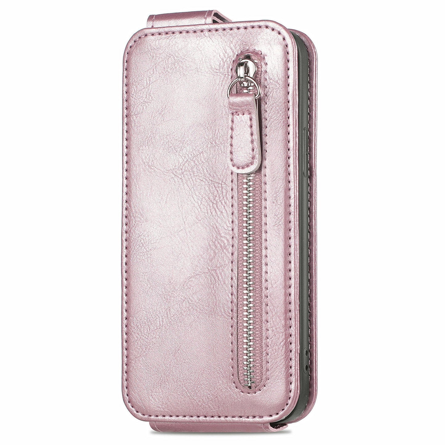 For ZTE Blade A34 Zipper Wallet Case - Vertical Flip Leather Phone Cover with Multiple Card Slots and Stand