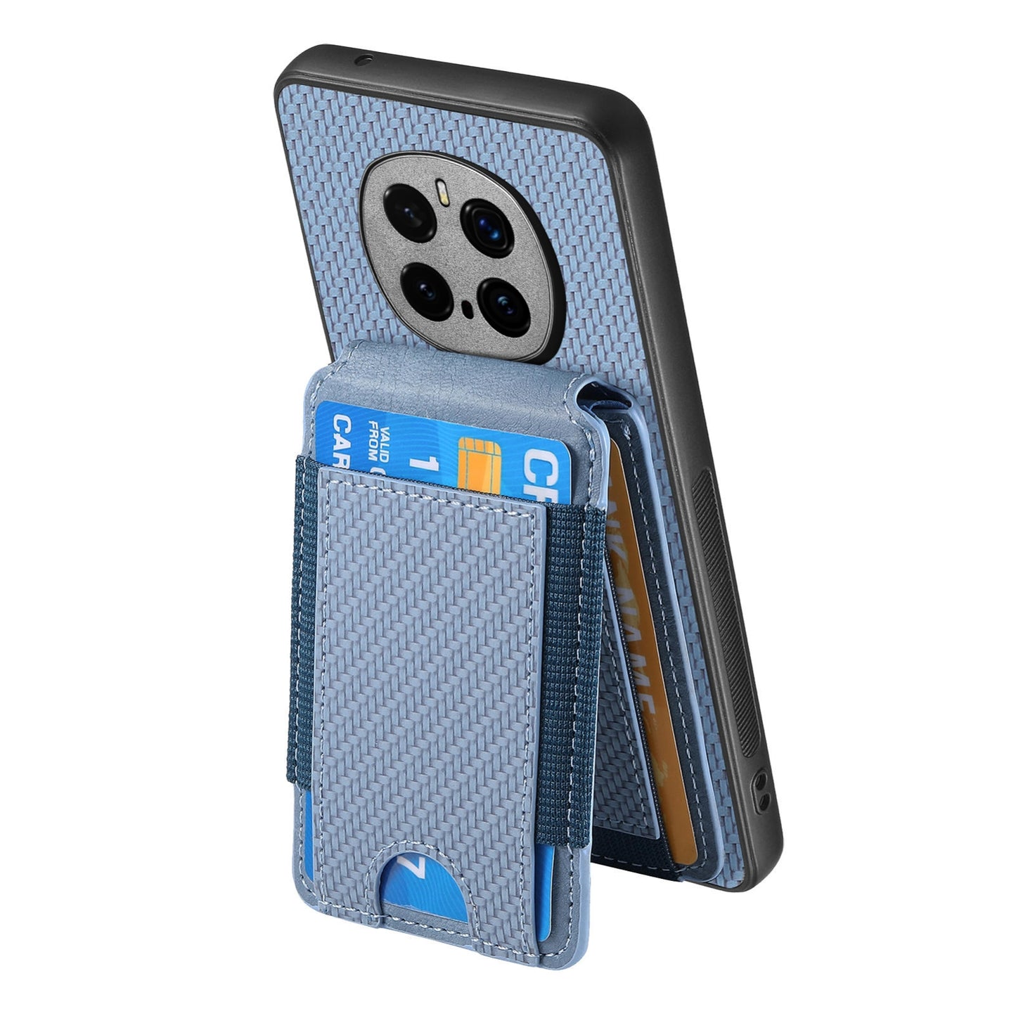 Honor Magic7 Pro Vertical Flip Wallet Stand Phone Case with Carbon Fibre Pattern