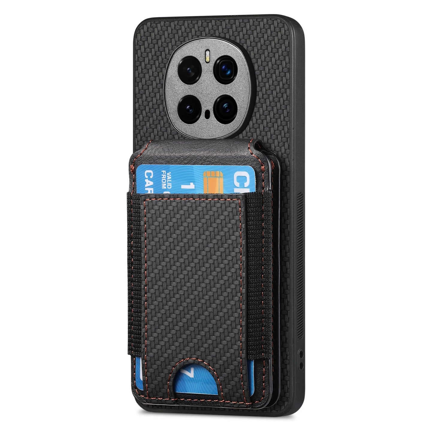 Honor Magic7 Pro Vertical Flip Wallet Stand Phone Case with Carbon Fibre Pattern