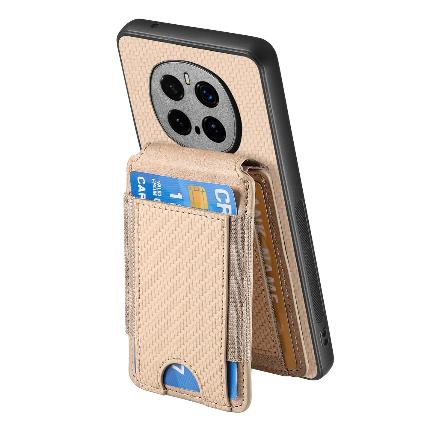 Honor Magic7 Pro Vertical Flip Wallet Stand Phone Case with Carbon Fibre Pattern