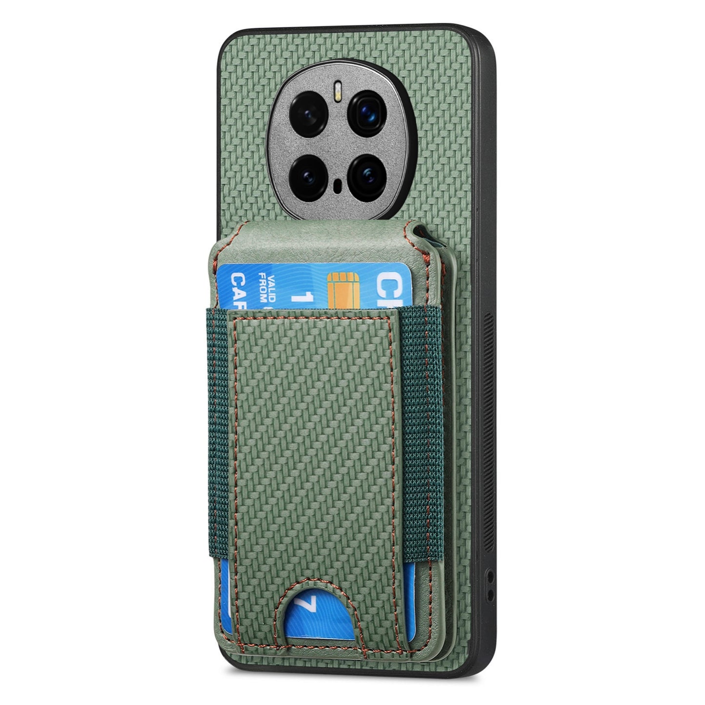 Honor Magic7 Pro Vertical Flip Wallet Stand Phone Case with Carbon Fibre Pattern