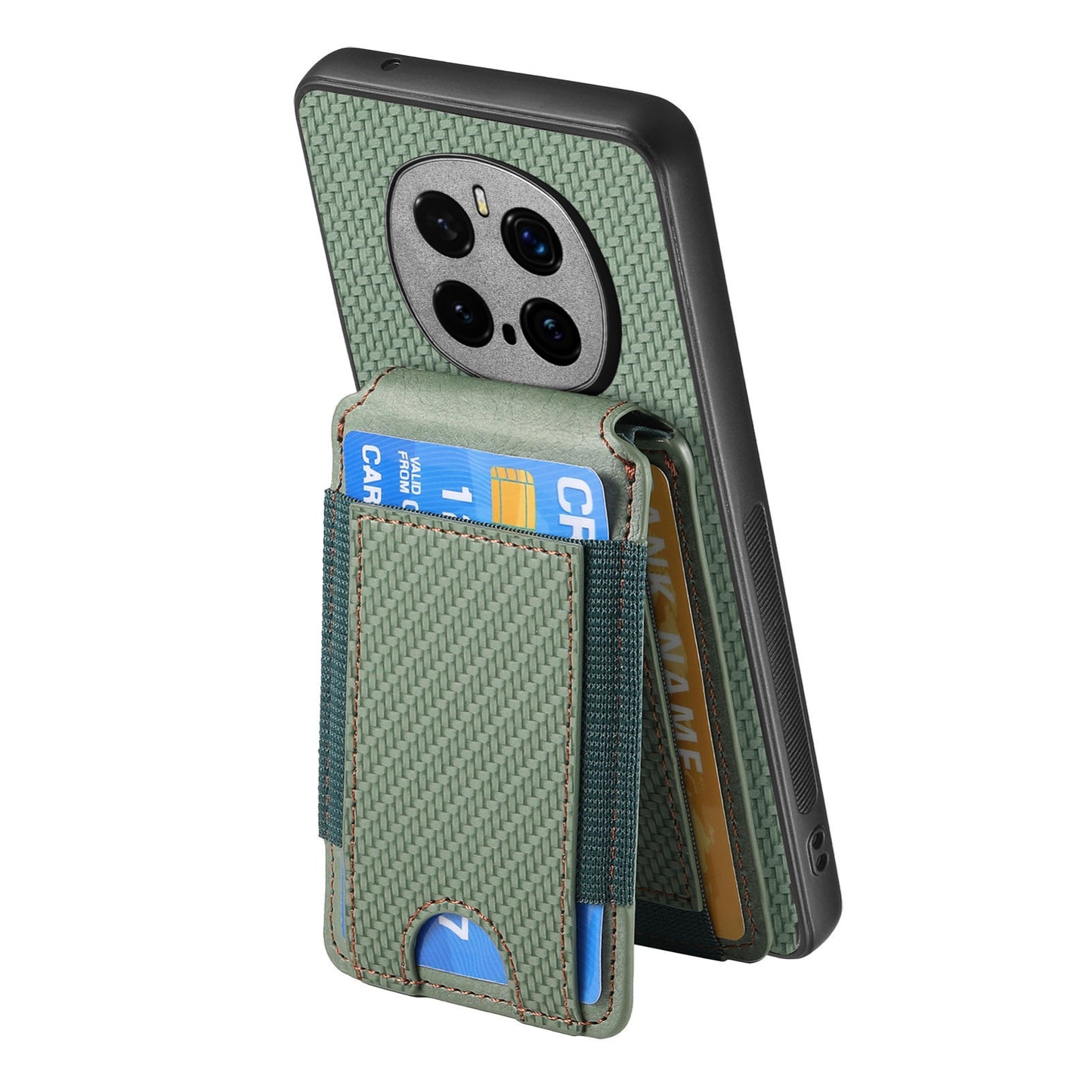 Honor Magic7 Pro Vertical Flip Wallet Stand Phone Case with Carbon Fibre Pattern