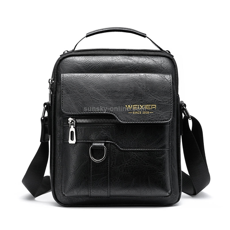 Vintage PU Leather Crossbody Business Bag for Men - Classic Handbag