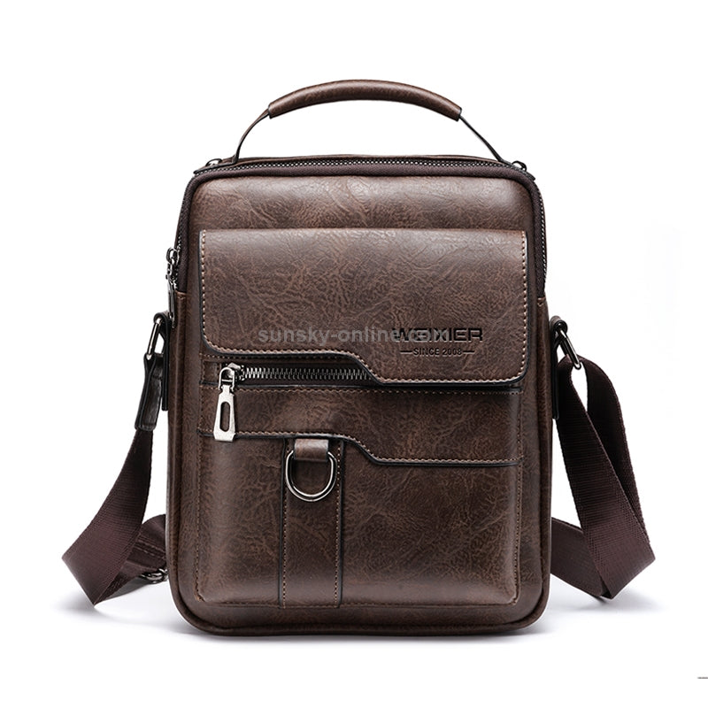 Vintage PU Leather Crossbody Business Bag for Men - Classic Handbag