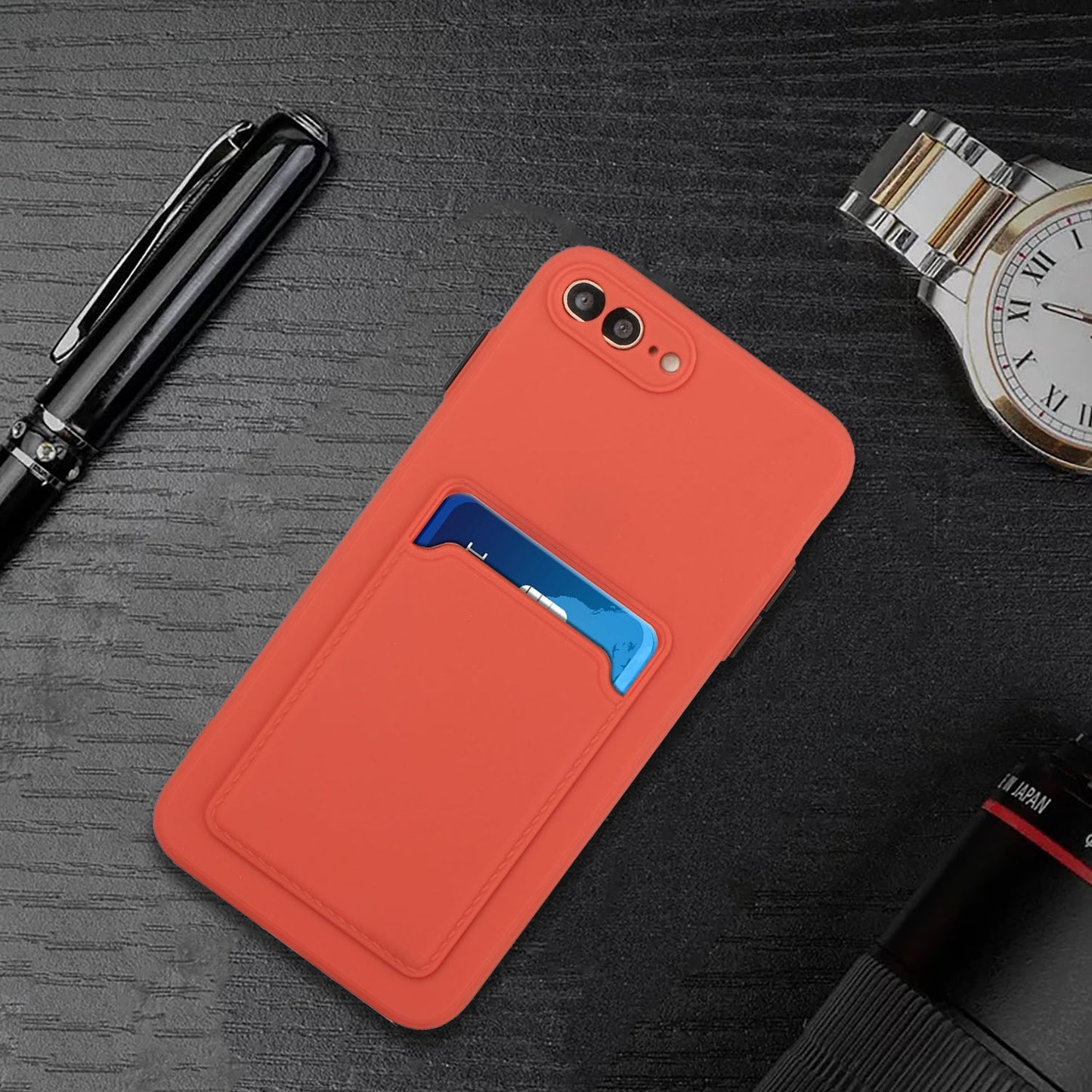 iPhone 7 Plus/8 Plus Shockproof TPU Case with Card Holder - Durable & Lightweight Design