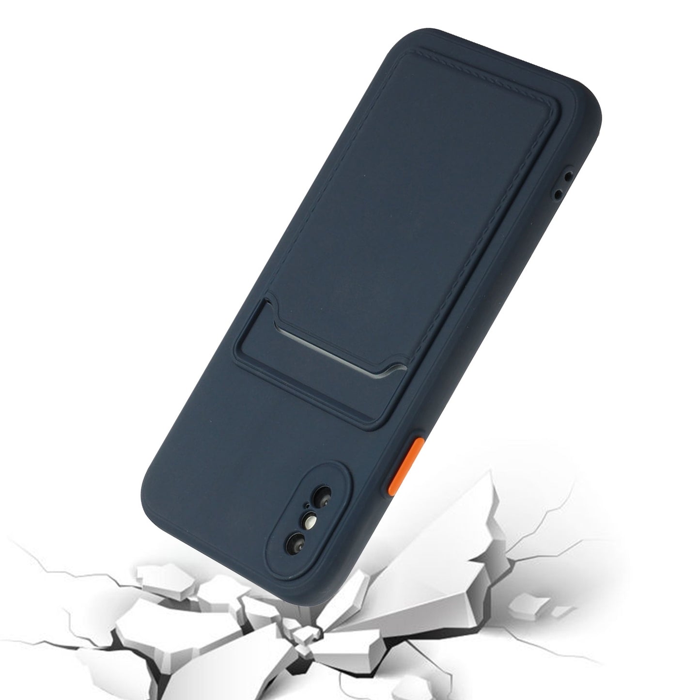 For Apple iPhone X/XS Shockproof TPU Case with Card Holder - Durable & Lightweight Design
