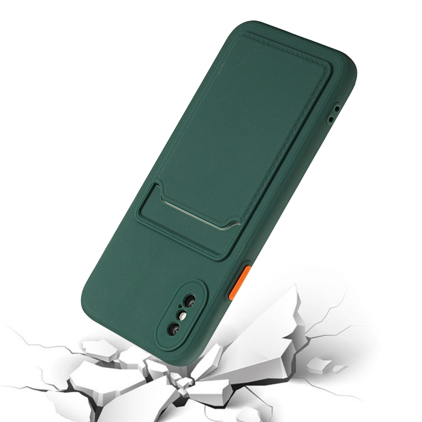 For Apple iPhone X/XS Shockproof TPU Case with Card Holder - Durable & Lightweight Design