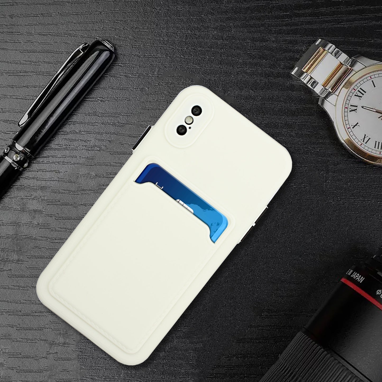 For Apple iPhone X/XS Shockproof TPU Case with Card Holder - Durable & Lightweight Design
