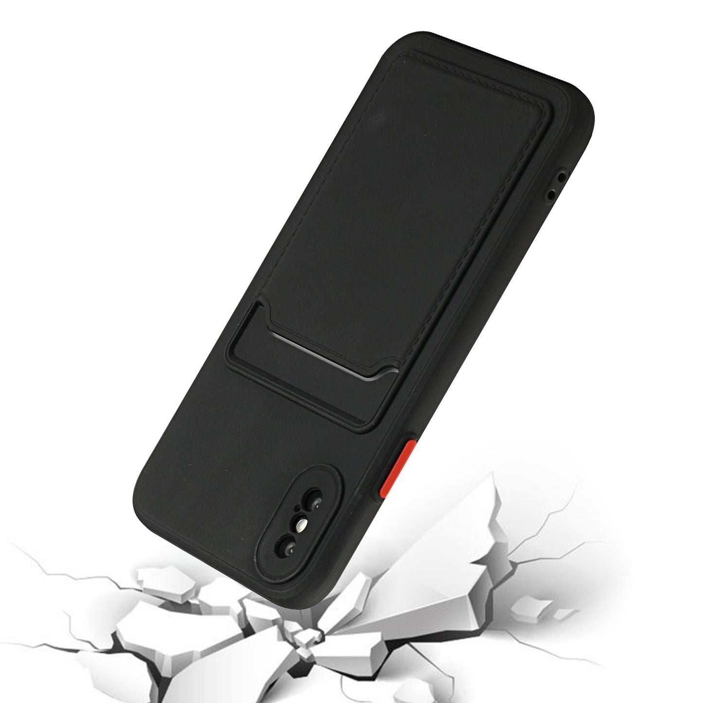 For Apple iPhone X/XS Shockproof TPU Case with Card Holder - Durable & Lightweight Design
