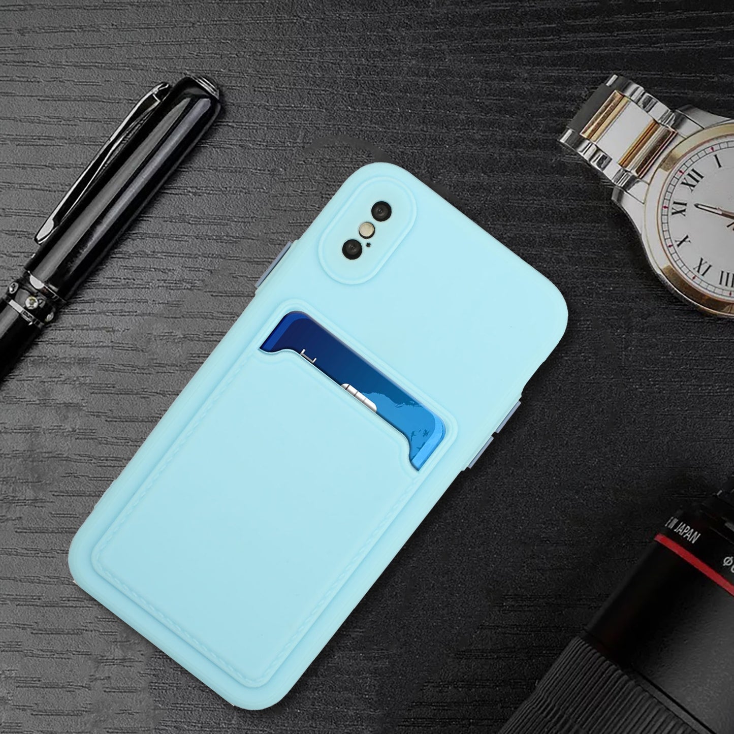 For Apple iPhone X/XS Shockproof TPU Case with Card Holder - Durable & Lightweight Design