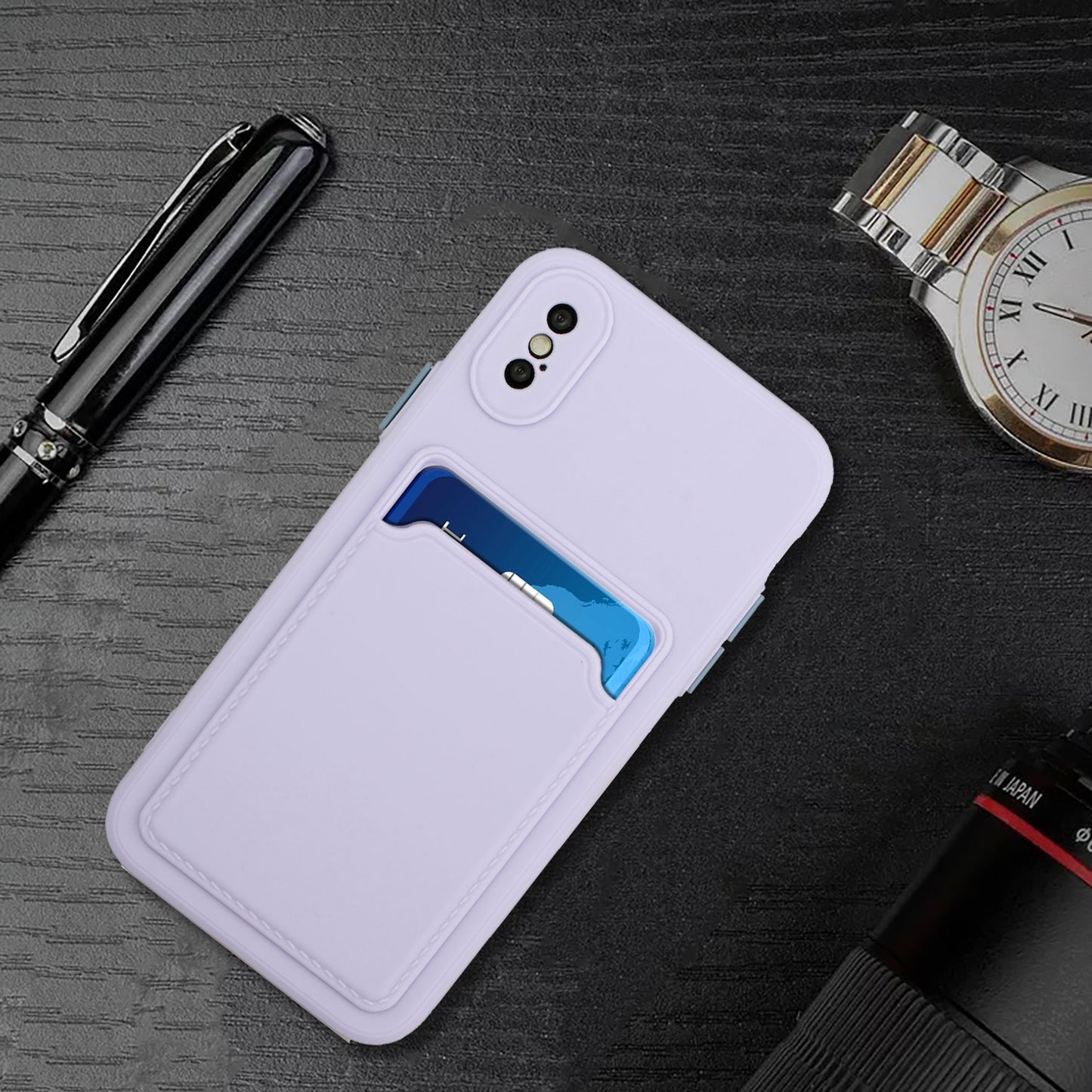 For Apple iPhone X/XS Shockproof TPU Case with Card Holder - Durable & Lightweight Design