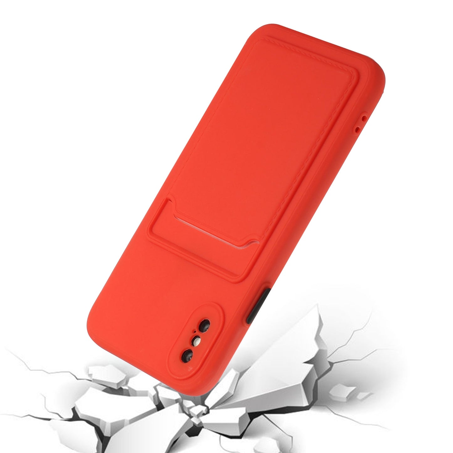 For Apple iPhone X/XS Shockproof TPU Case with Card Holder - Durable & Lightweight Design
