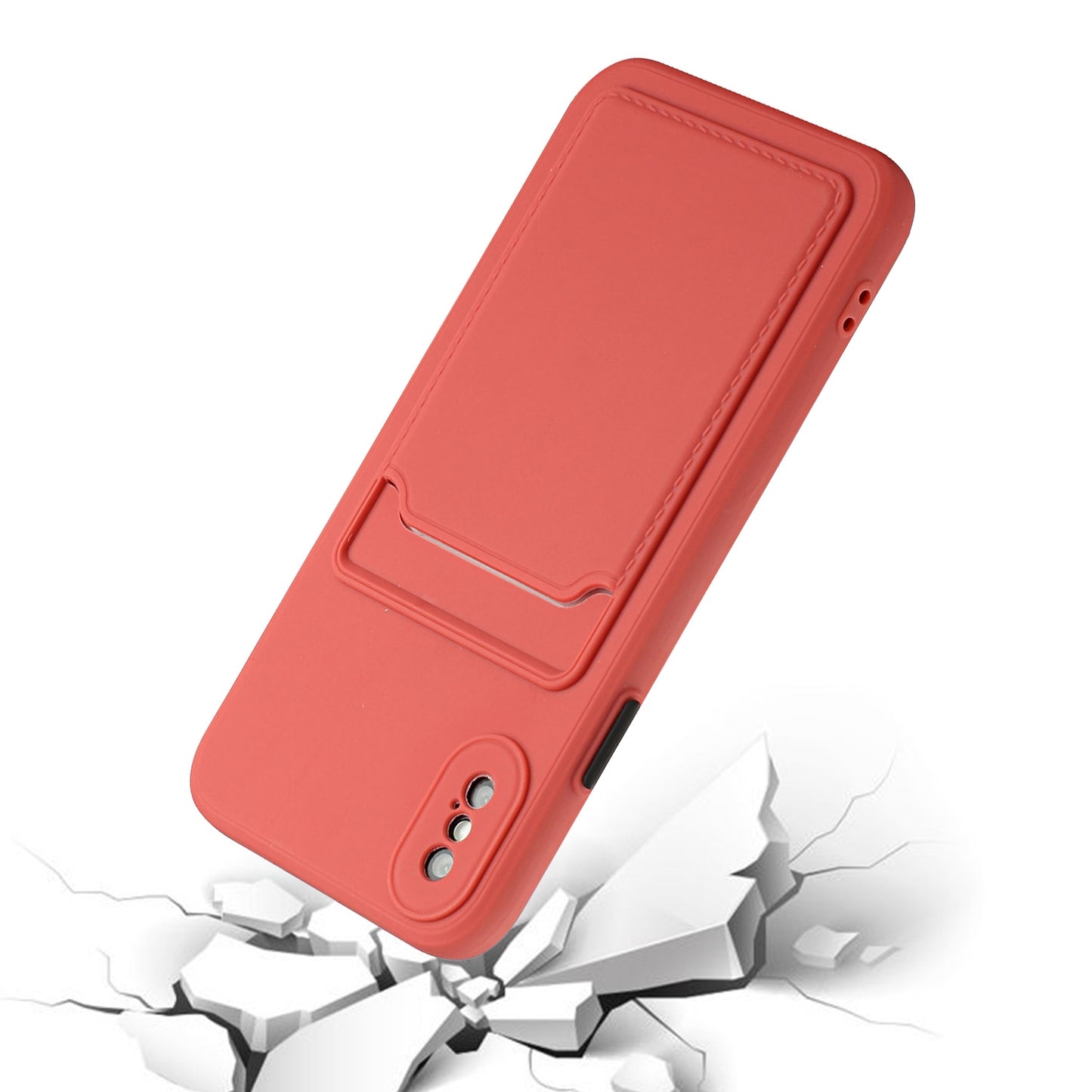 For Apple iPhone X/XS Shockproof TPU Case with Card Holder - Durable & Lightweight Design