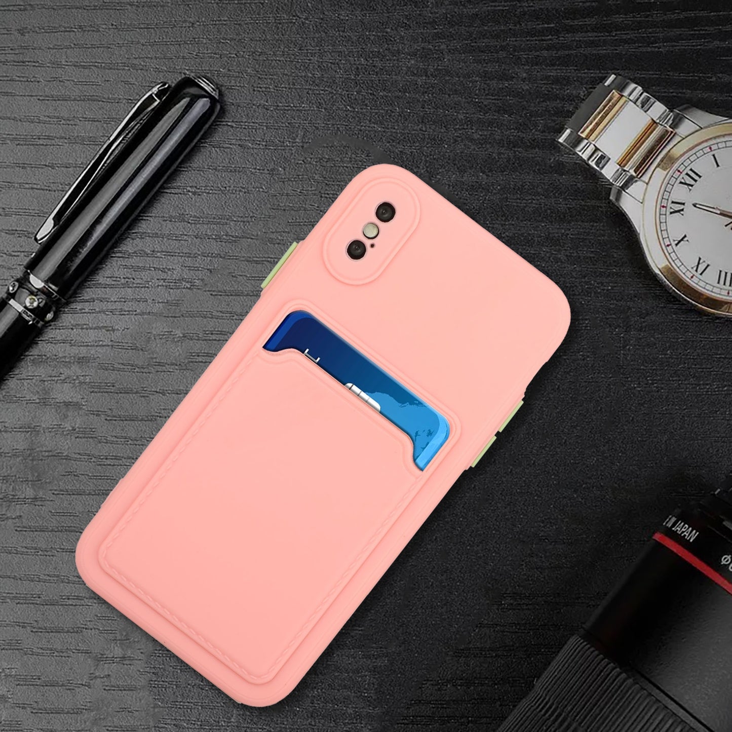 iPhone X/XS Shockproof TPU Case with Card Holder - Durable & Lightweight Design