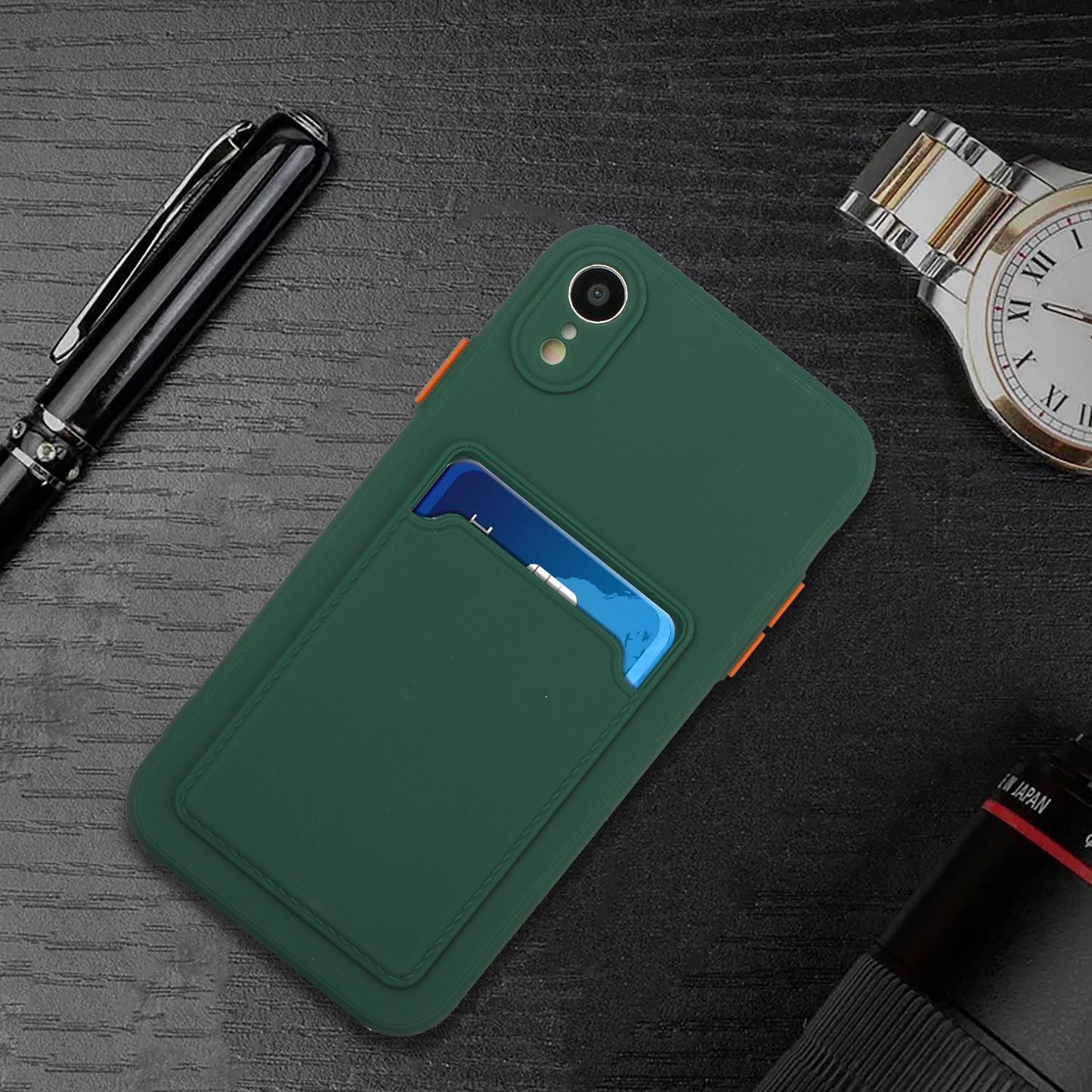 For Apple iPhone XR Shockproof TPU Case with Card Holder - Durable & Lightweight Design