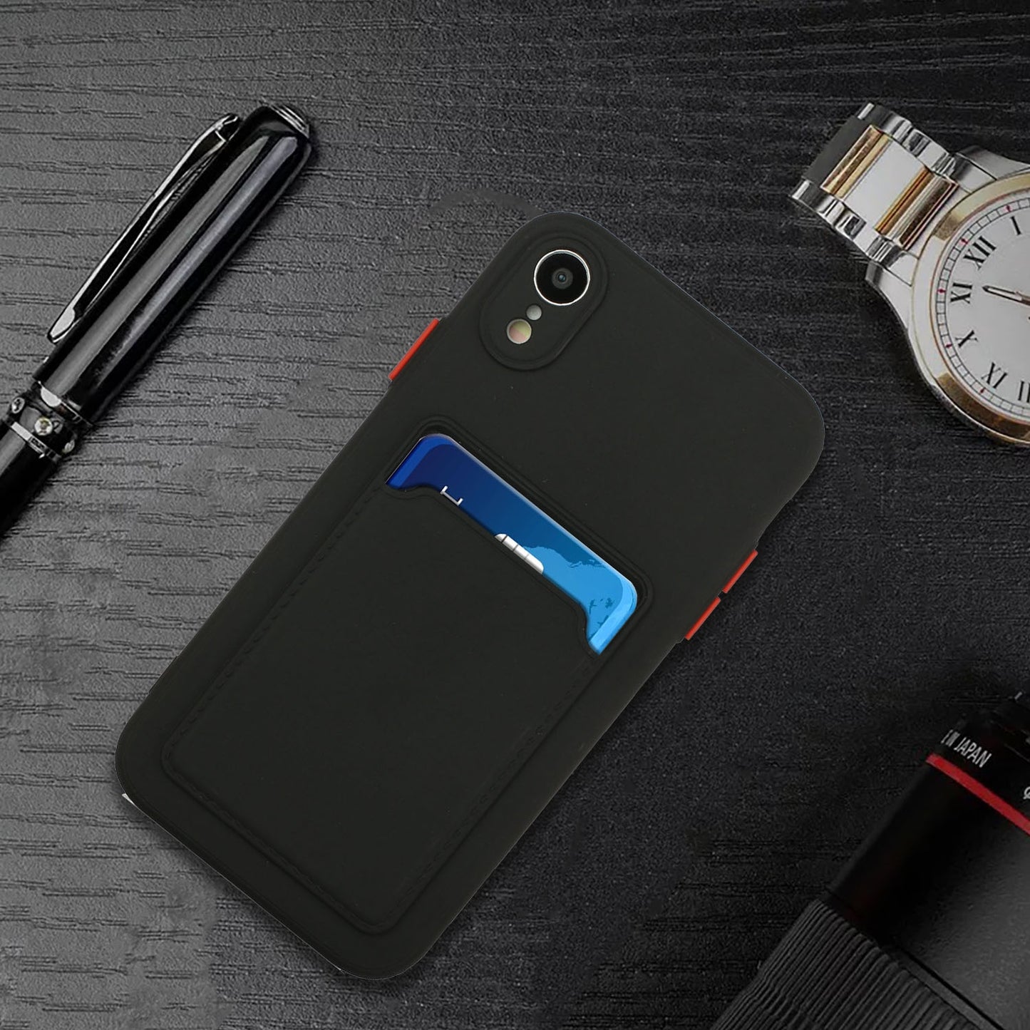 For Apple iPhone XR Shockproof TPU Case with Card Holder - Durable & Lightweight Design
