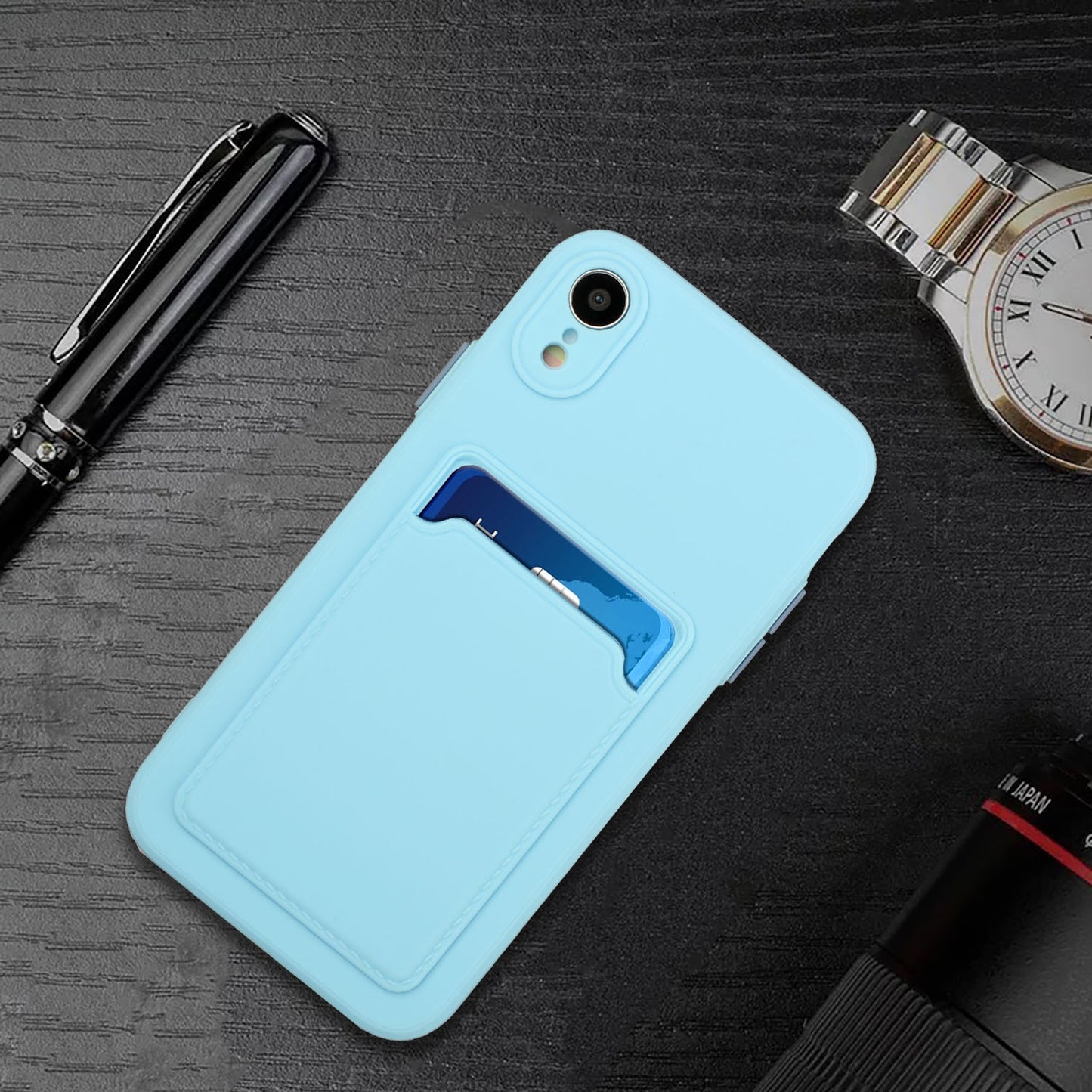 For Apple iPhone XR Shockproof TPU Case with Card Holder - Durable & Lightweight Design