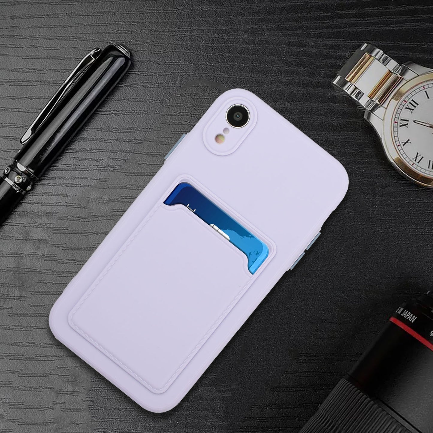 For Apple iPhone XR Shockproof TPU Case with Card Holder - Durable & Lightweight Design