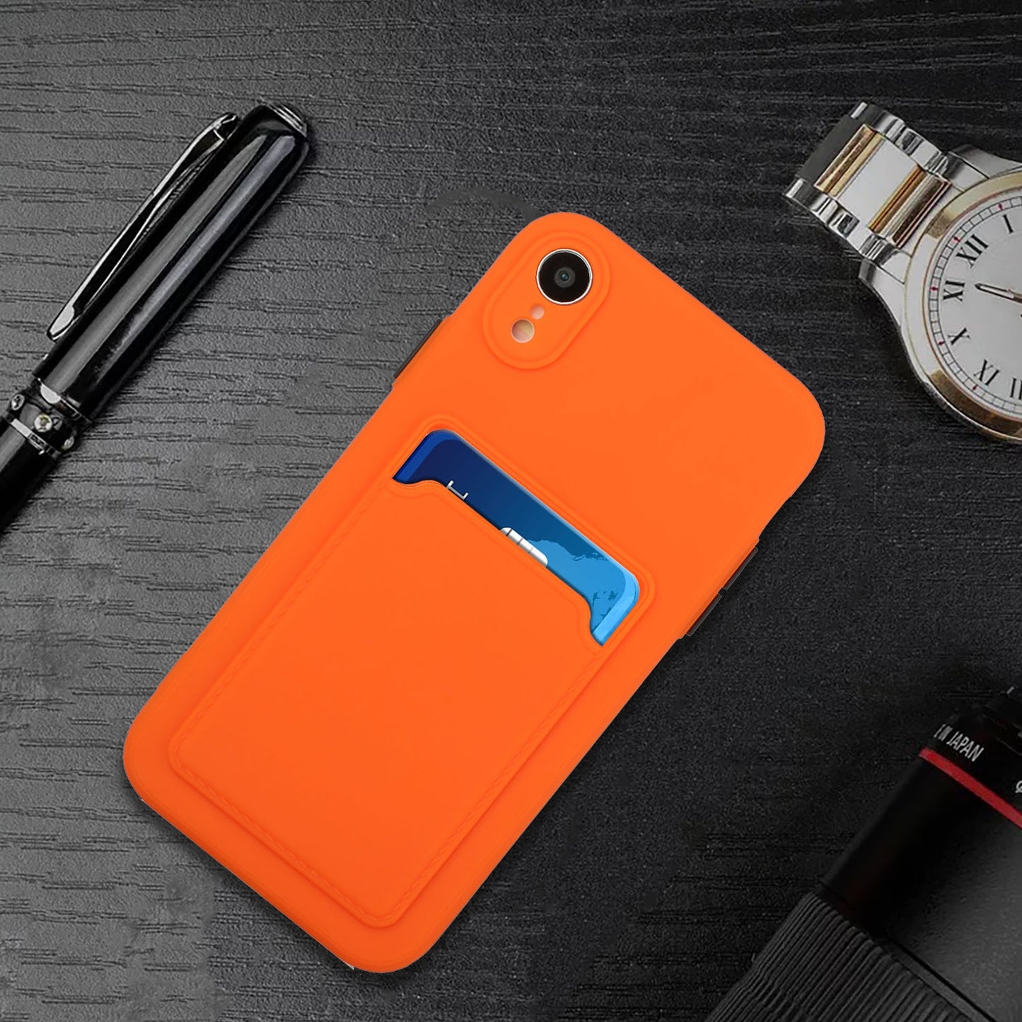For Apple iPhone XR Shockproof TPU Case with Card Holder - Durable & Lightweight Design