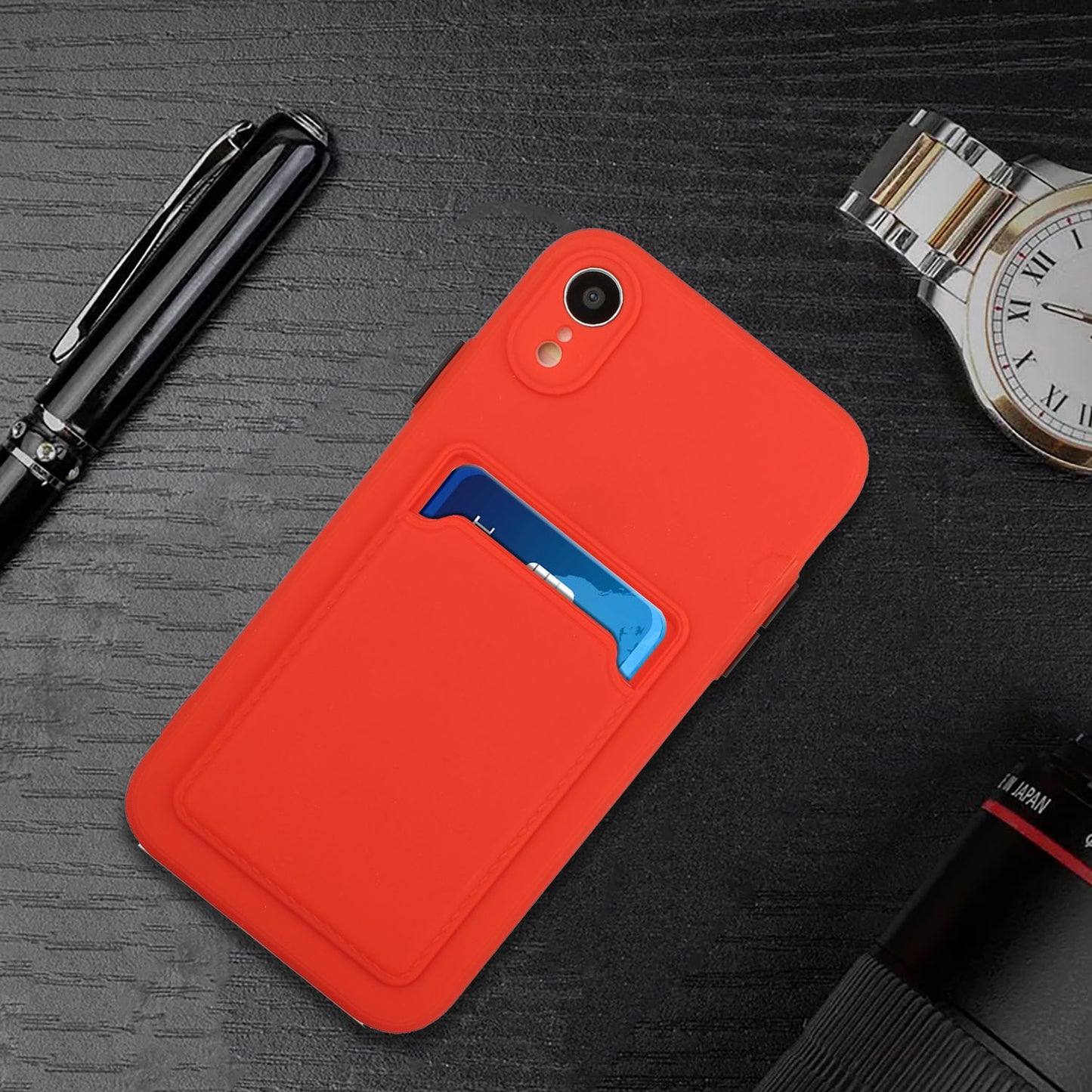For Apple iPhone XR Shockproof TPU Case with Card Holder - Durable & Lightweight Design