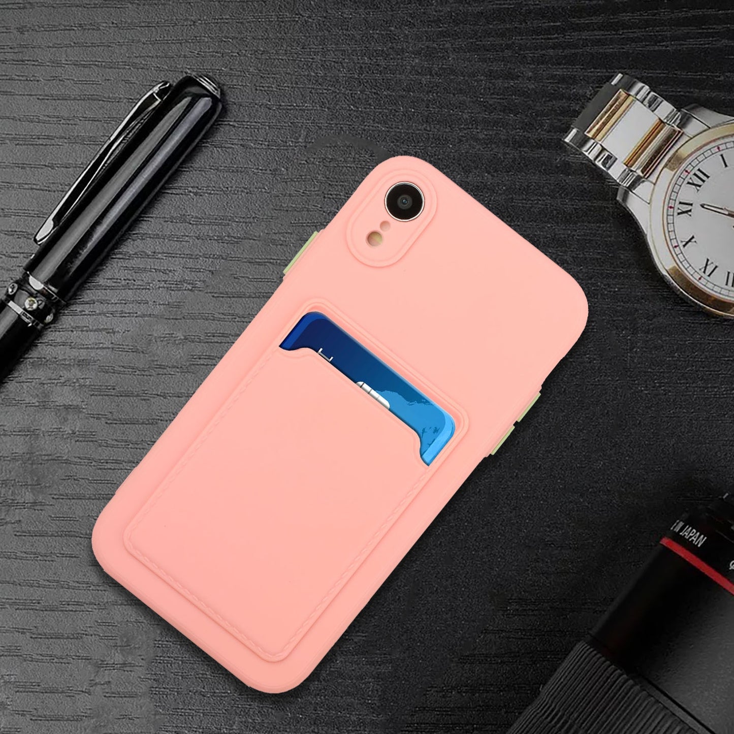 For Apple iPhone XR Shockproof TPU Case with Card Holder - Durable & Lightweight Design