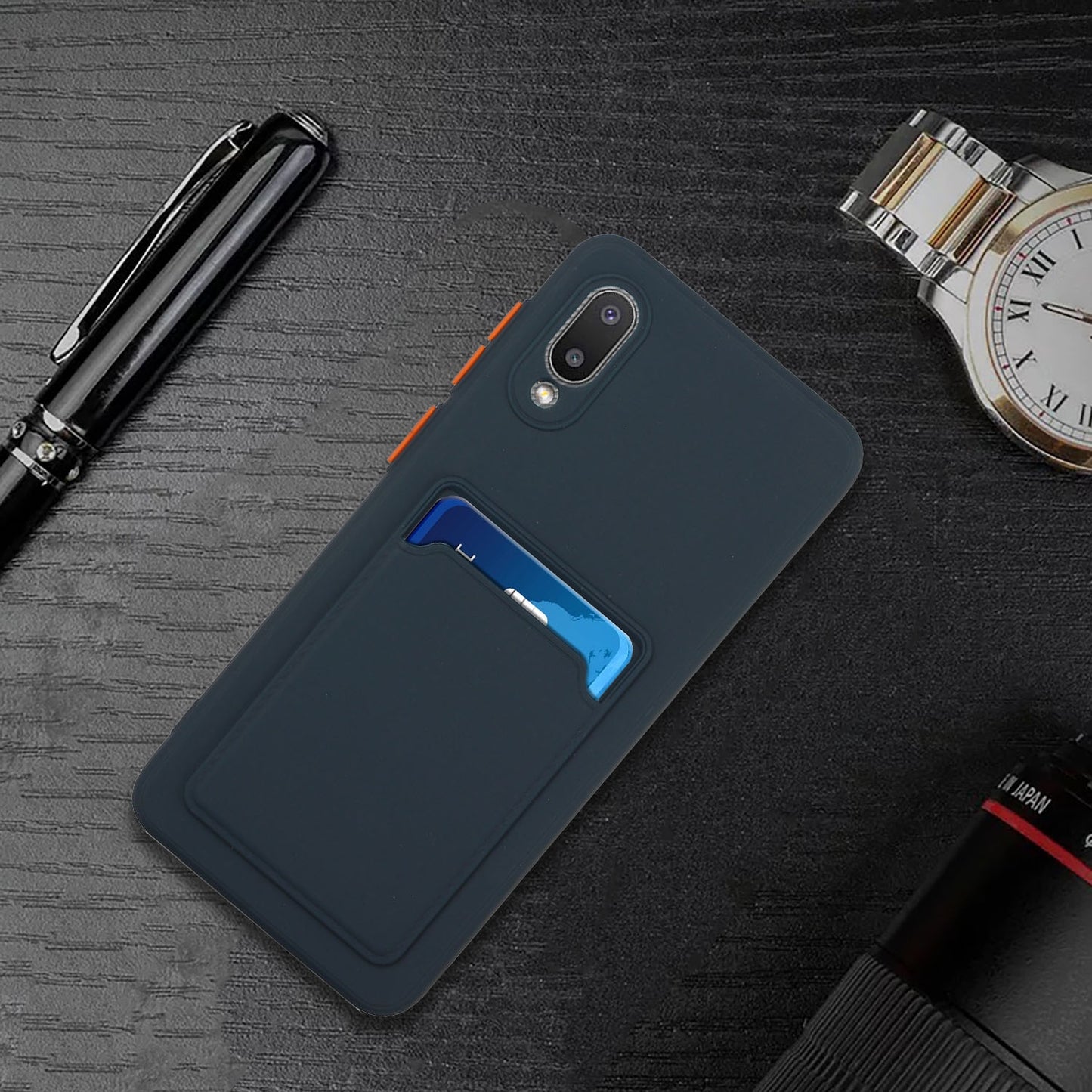 For Samsung Galaxy A02 Shockproof TPU Case with Card Holder - Durable & Lightweight Design