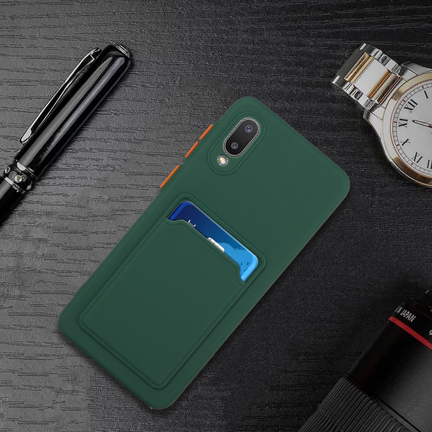 For Samsung Galaxy A02 Shockproof TPU Case with Card Holder - Durable & Lightweight Design