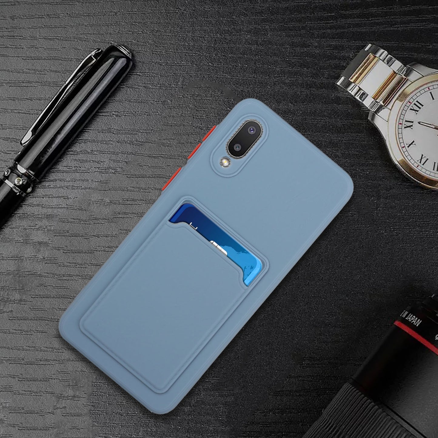 For Samsung Galaxy A02 Shockproof TPU Case with Card Holder - Durable & Lightweight Design