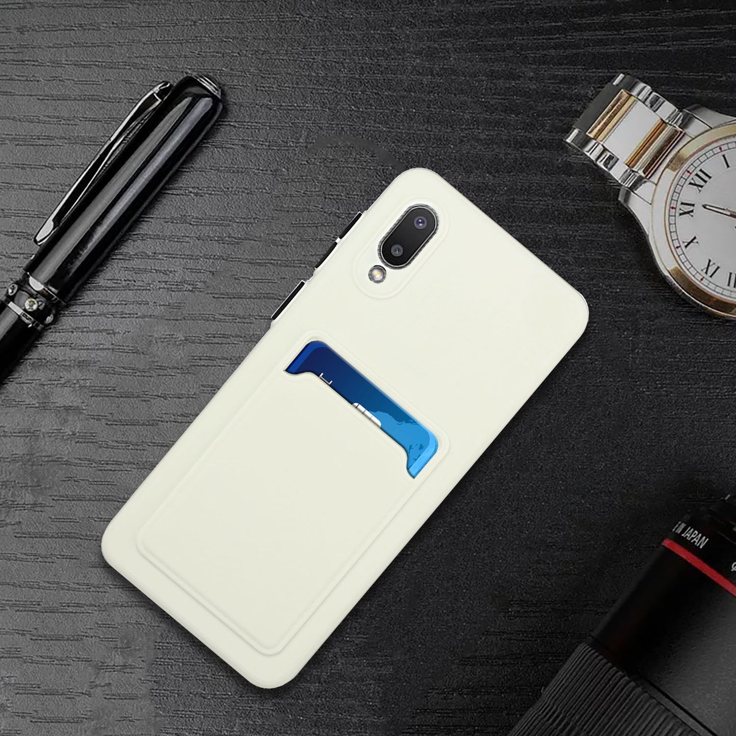 For Samsung Galaxy A02 Shockproof TPU Case with Card Holder - Durable & Lightweight Design