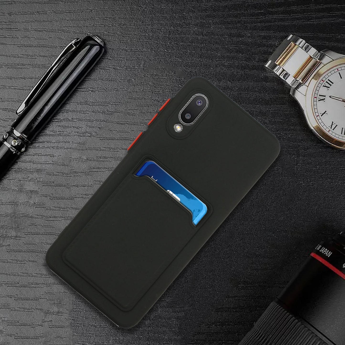 For Samsung Galaxy A02 Shockproof TPU Case with Card Holder - Durable & Lightweight Design