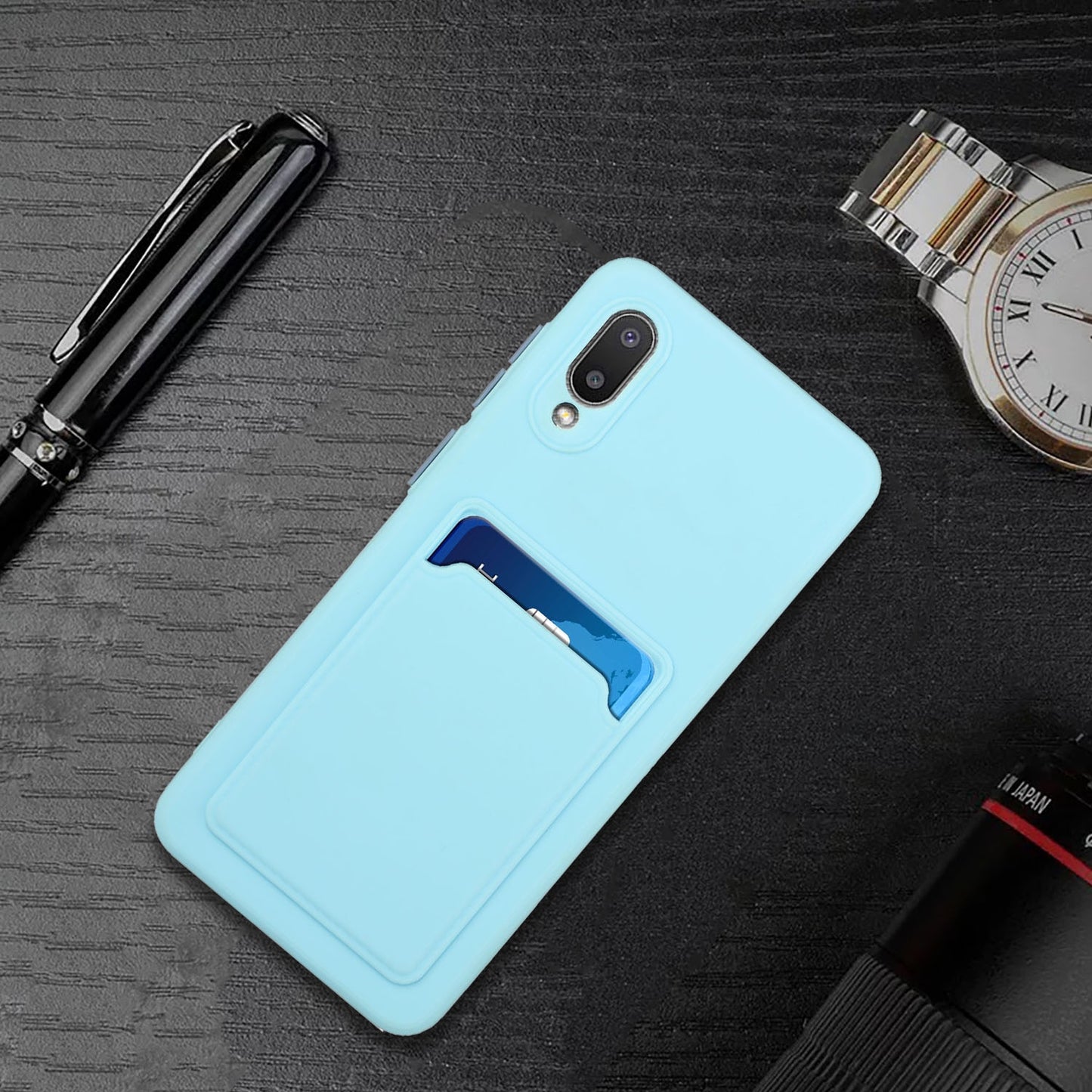 For Samsung Galaxy A02 Shockproof TPU Case with Card Holder - Durable & Lightweight Design