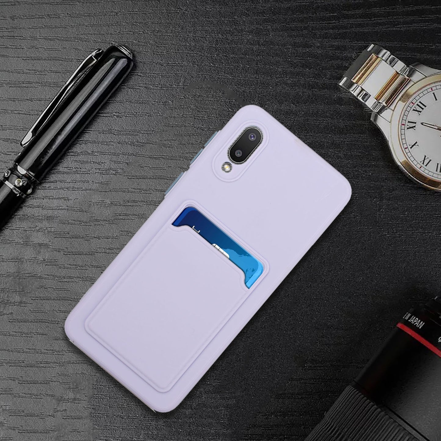 For Samsung Galaxy A02 Shockproof TPU Case with Card Holder - Durable & Lightweight Design