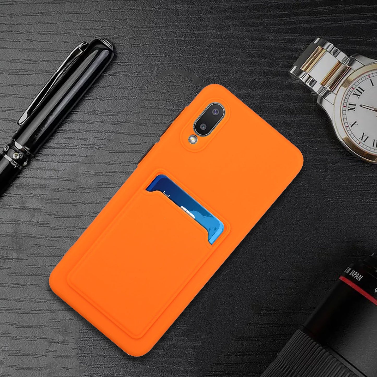 For Samsung Galaxy A02 Shockproof TPU Case with Card Holder - Durable & Lightweight Design