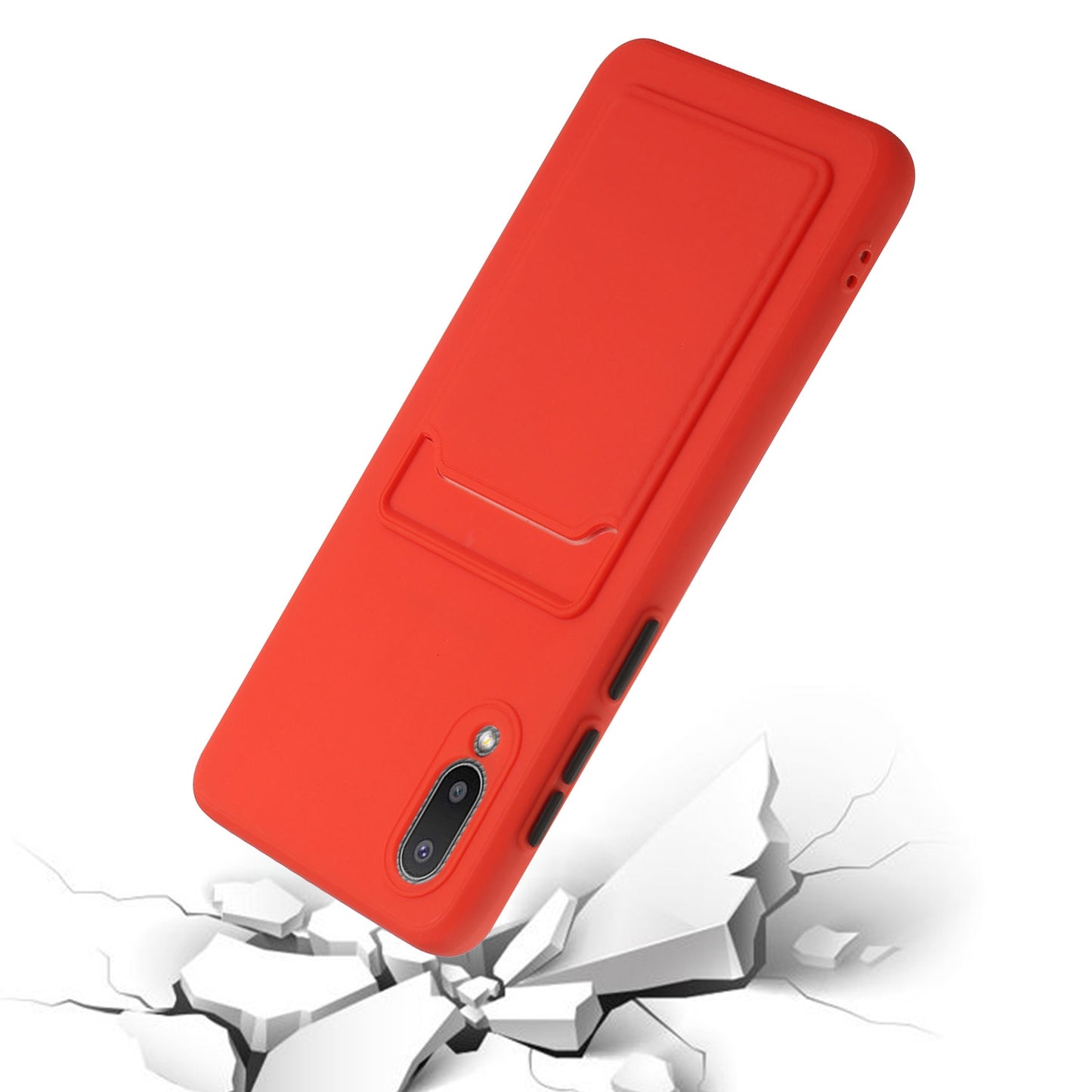 For Samsung Galaxy A02 Shockproof TPU Case with Card Holder - Durable & Lightweight Design