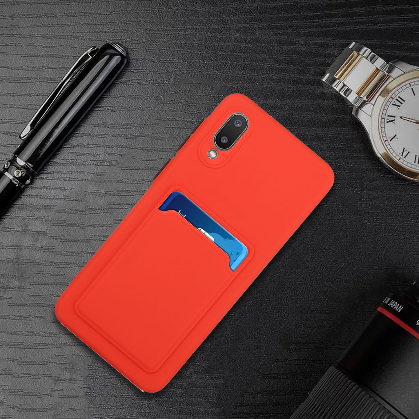 For Samsung Galaxy A02 Shockproof TPU Case with Card Holder - Durable & Lightweight Design