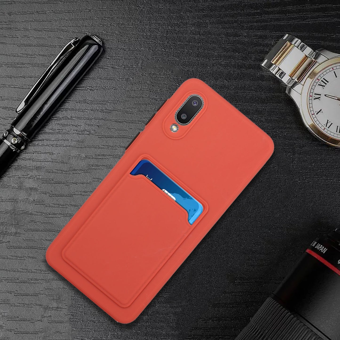 For Samsung Galaxy A02 Shockproof TPU Case with Card Holder - Durable & Lightweight Design