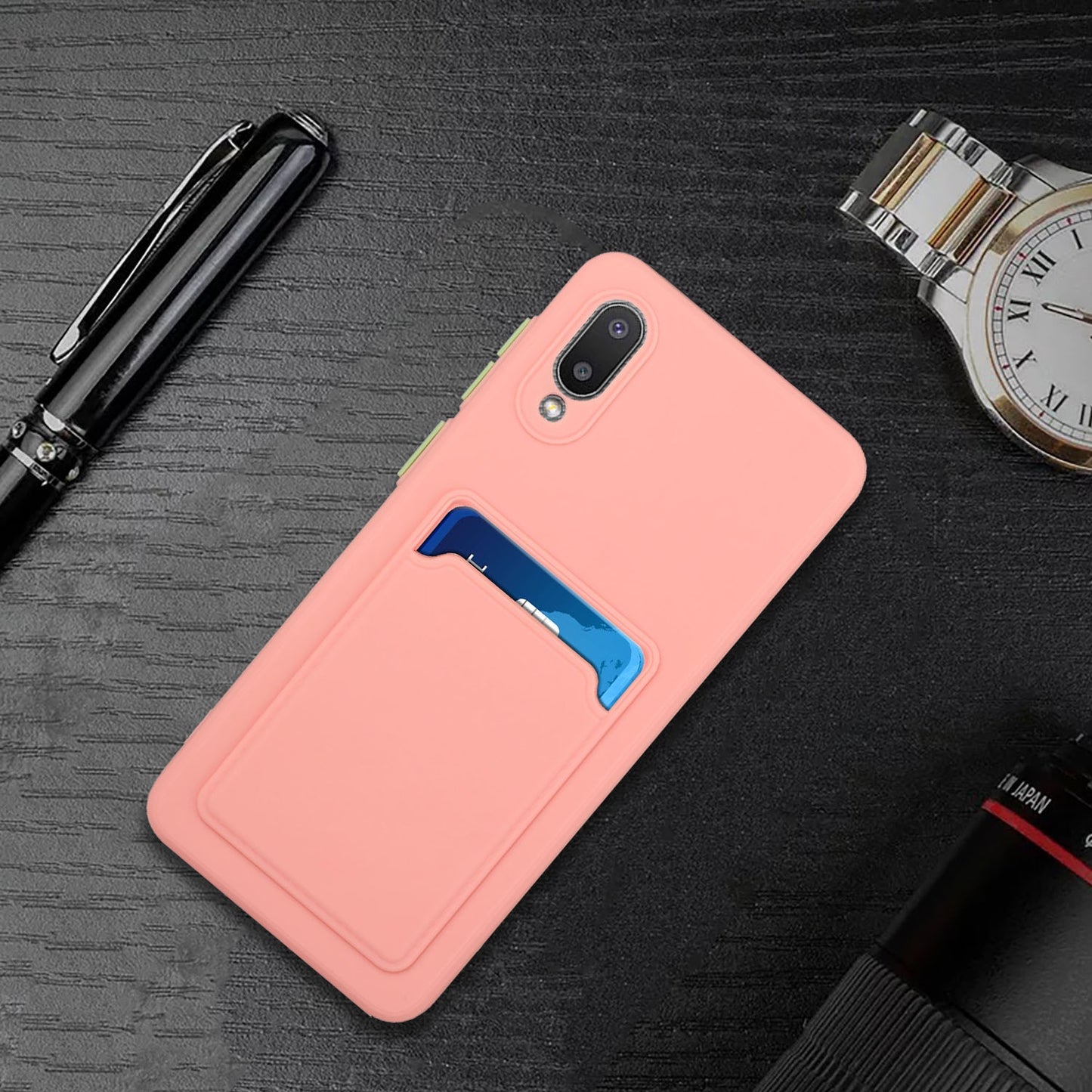 For Samsung Galaxy A02 Shockproof TPU Case with Card Holder - Durable & Lightweight Design