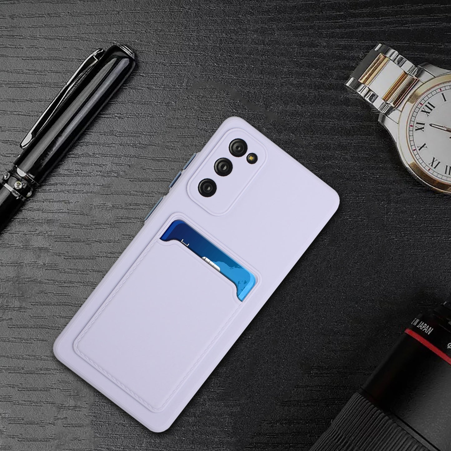 For Samsung Galaxy S20 FE Shockproof TPU Case with Card Holder - Durable & Lightweight Design