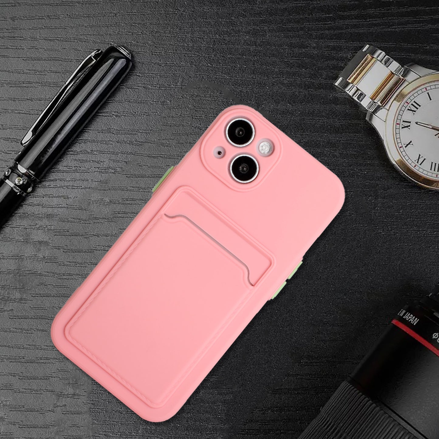 iPhone 13 Mini Shockproof TPU Case with Card Holder - Durable & Lightweight Design
