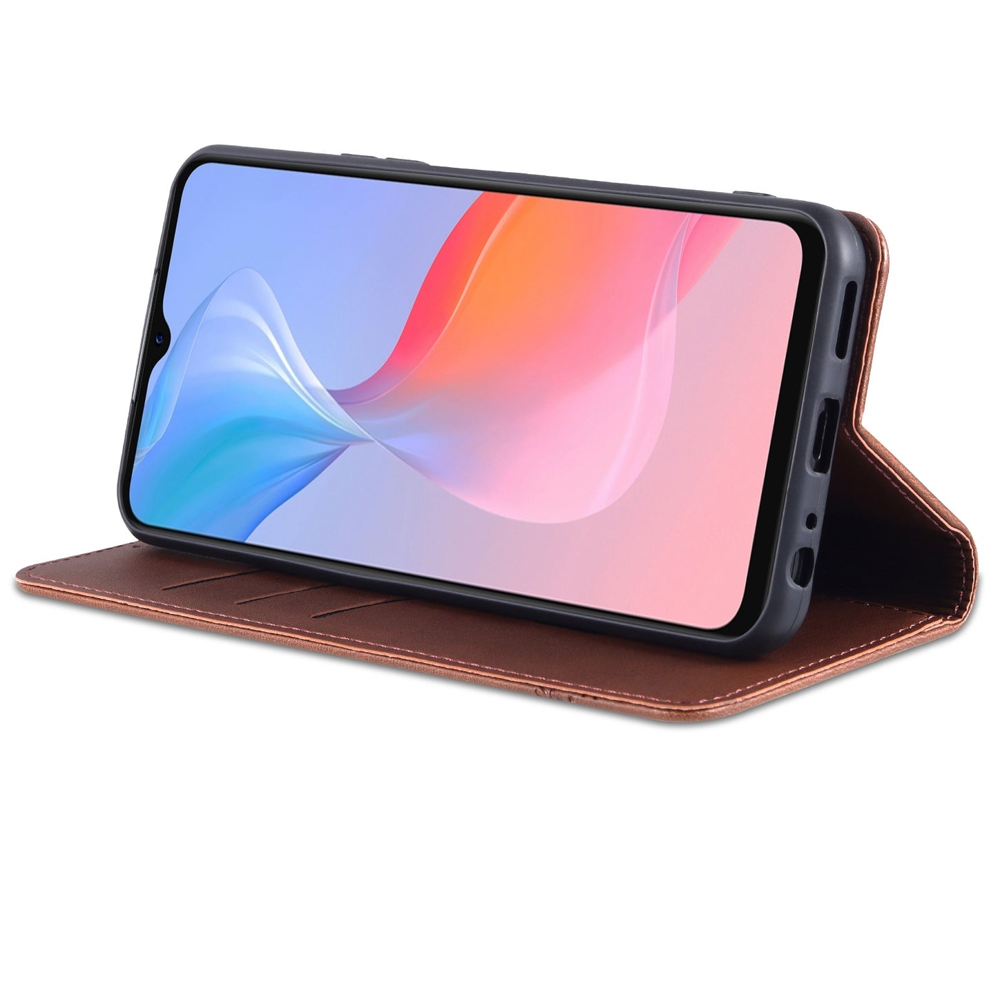 For Vivo Y21/Y33S Leather Wallet Case with Card Holder & Magnetic Closure