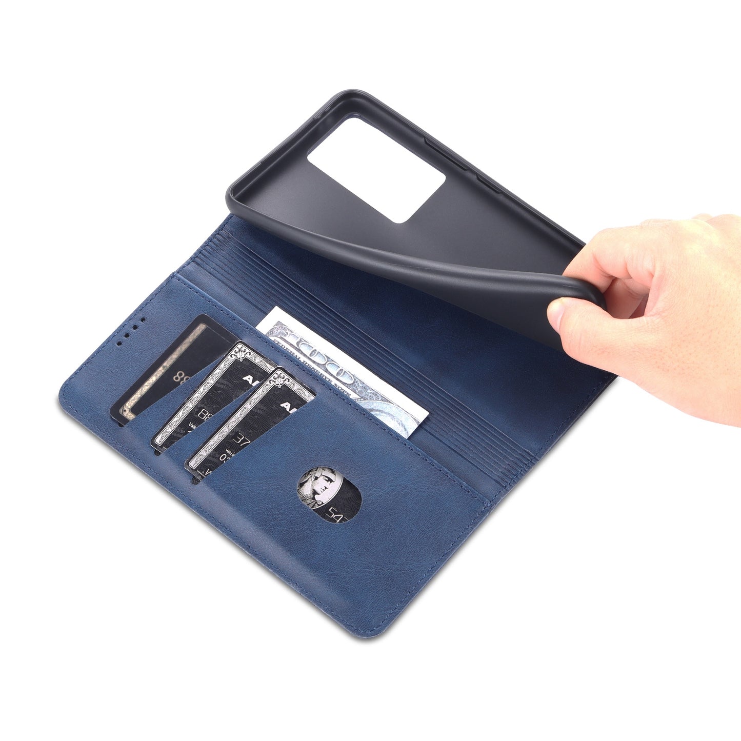 For Vivo Y21/Y33S Leather Wallet Case with Card Holder & Magnetic Closure