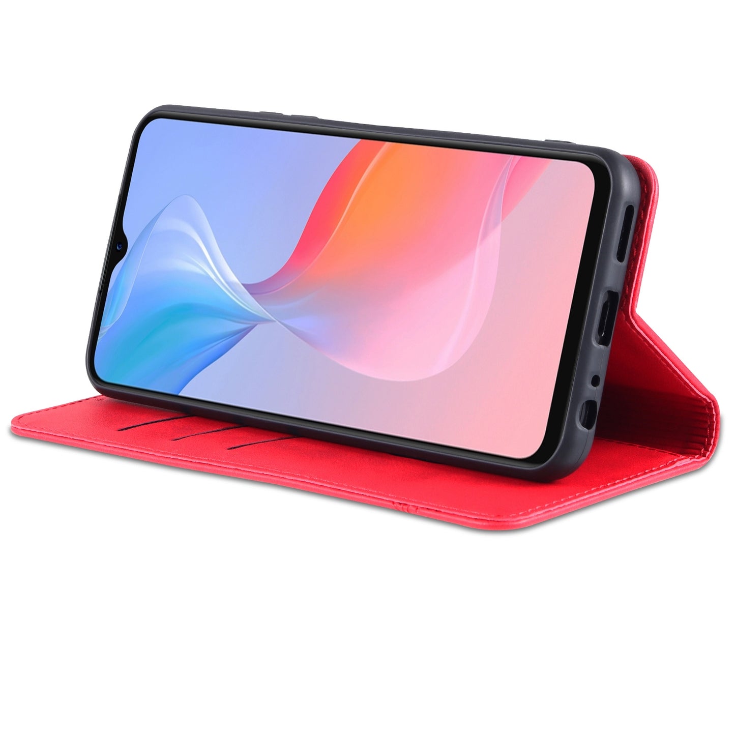 For Vivo Y21/Y33S Leather Wallet Case with Card Holder & Magnetic Closure