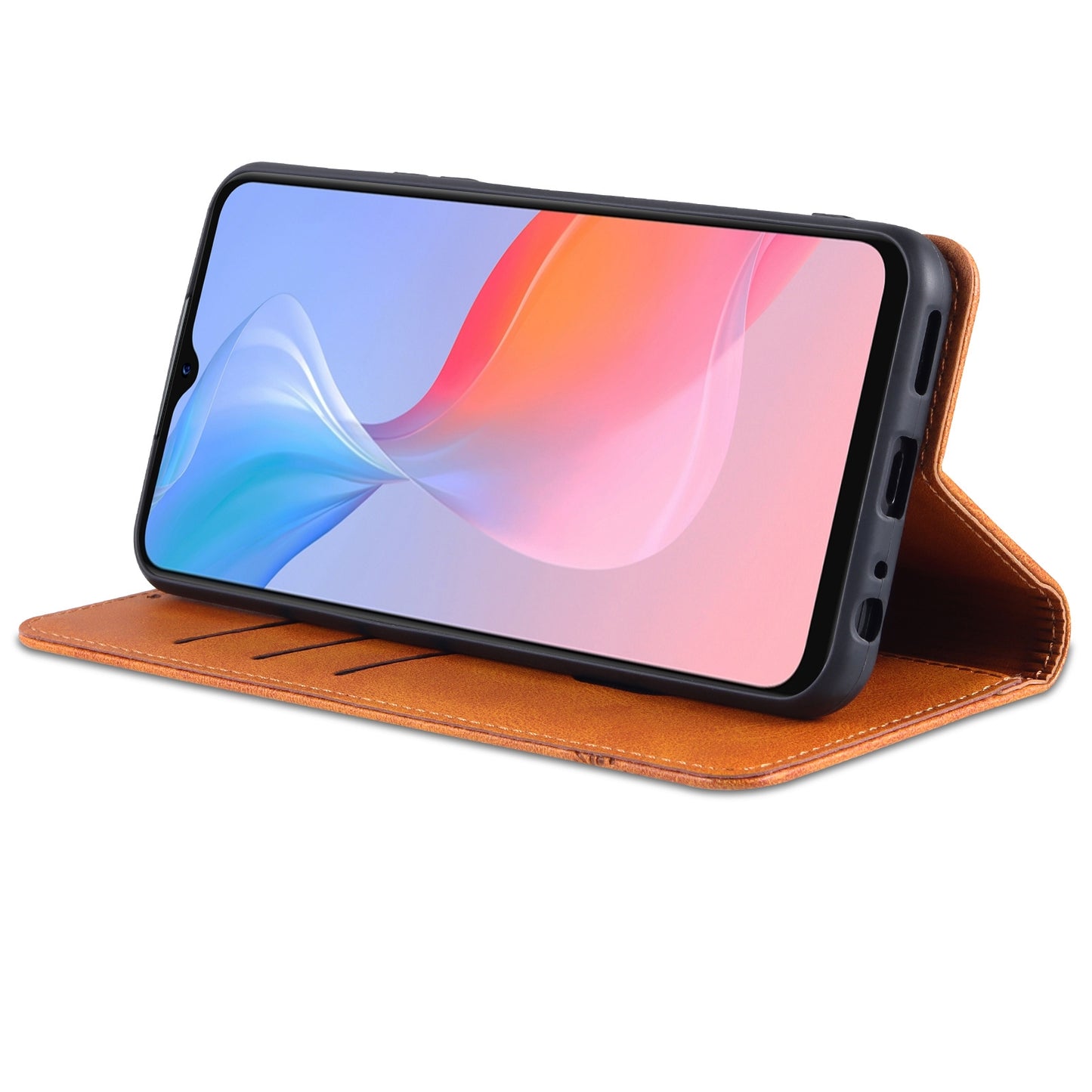 For Vivo Y21/Y33S Leather Wallet Case with Card Holder & Magnetic Closure